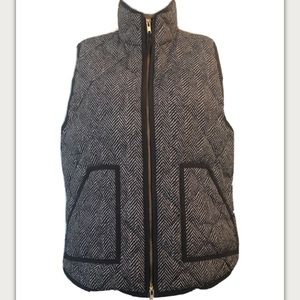 J.Crew Herringbone Down Quilted Puffer Vest Large